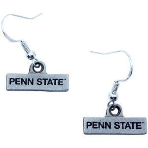 earrings with pewter charms engraved and painted Penn State